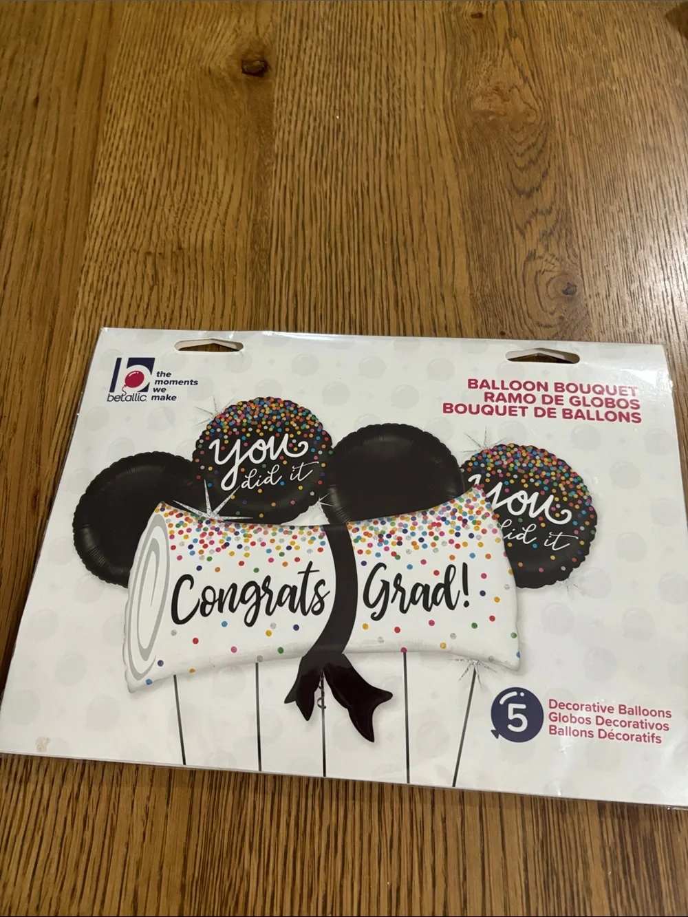 Congrats Grad Balloon Bouquet - Black & White